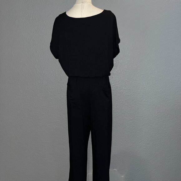 SOMA FRENCH TERRY WIDE LEG JUMPSUIT - NEW WITH TAGS - BLACK - XL / EXTRA LARGE - Picture 7 of 14